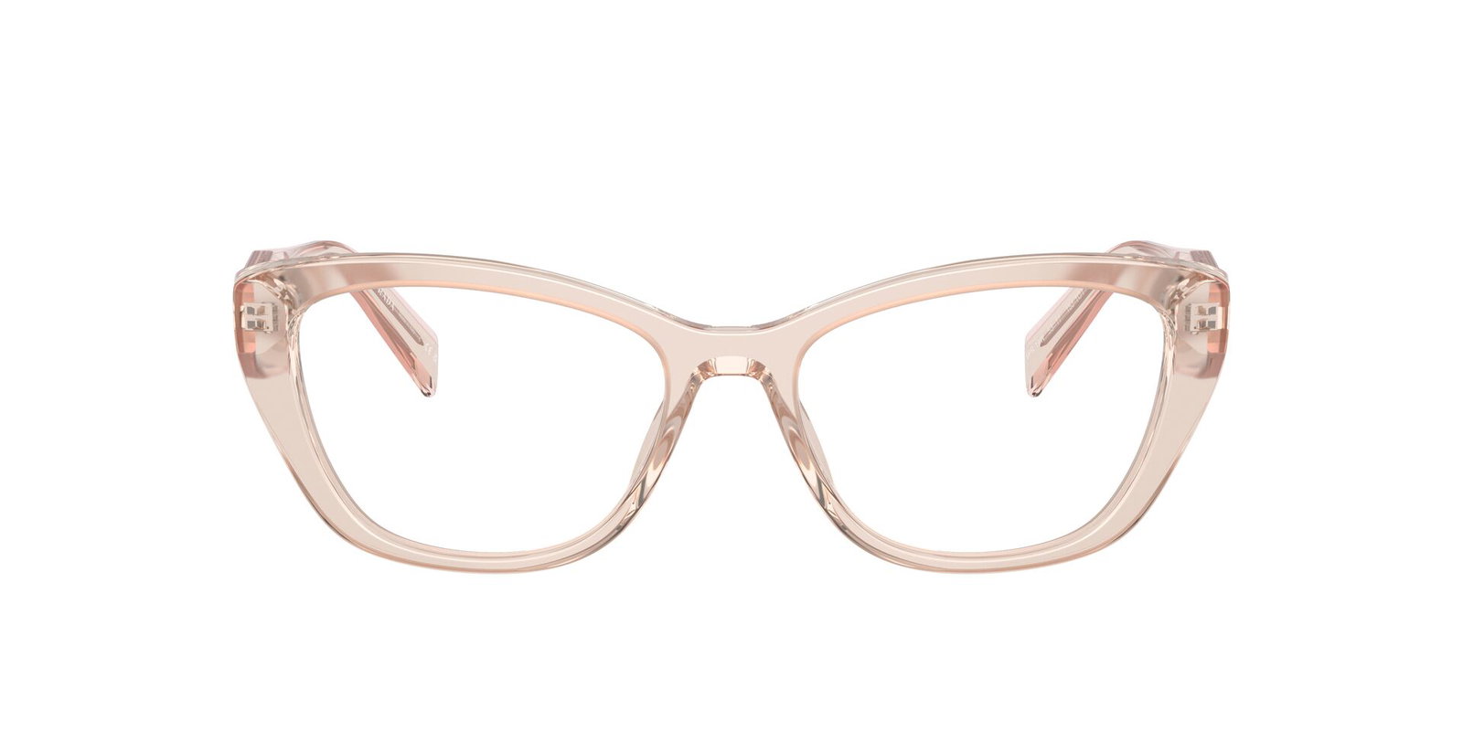 Das Bild zeigt die Prada Brille 19WV in Crystal geranium von vorne.